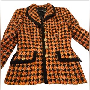 Vintage Escada Jackets Houndstooth Blazer
